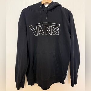 Vans Black Pullover Hoodie with White Outline Logo